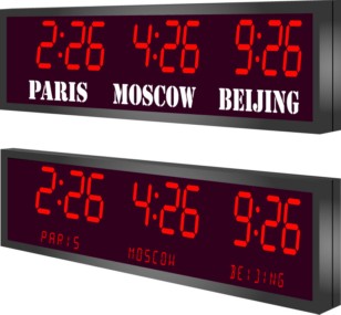 led clock calendar multizone 3-zone 4 digits 4 inch
