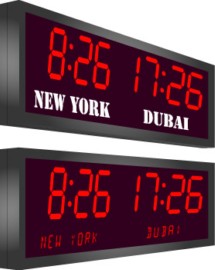 led clock calendar multizone 2-zone 4 digits 4 inch