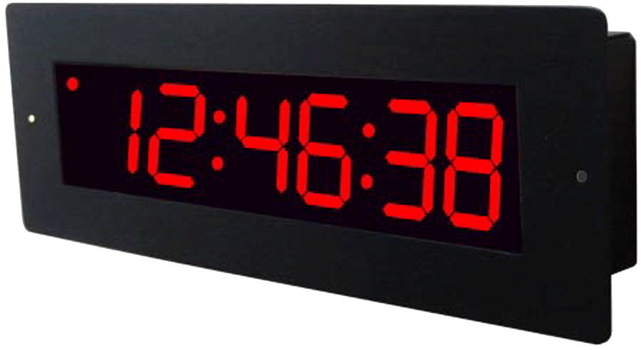 Metal Flush Mount LED Wall Clock 2.3 inch 6 digits