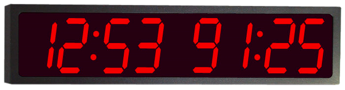 Double LED Clock 2 x 4 inch 4 digits with timer